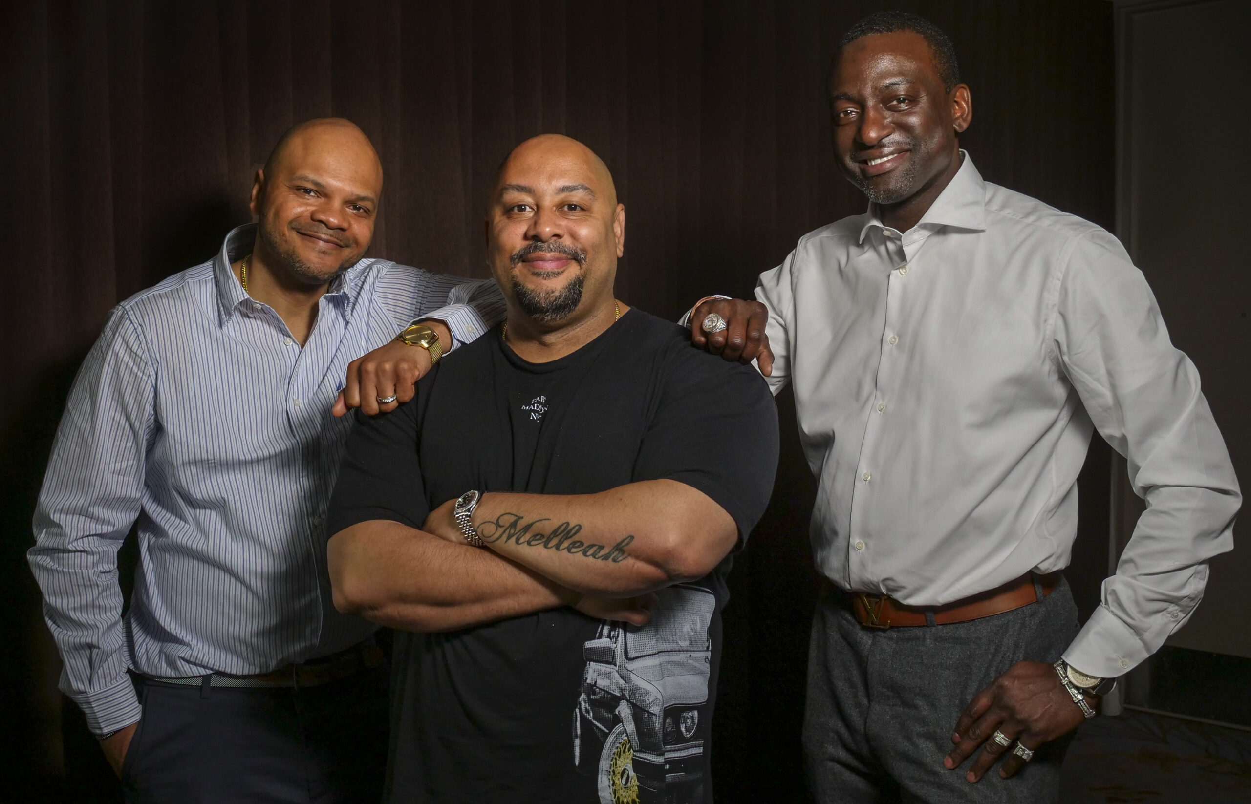 Kevin Richardson, Raymond Santana,  and Yusef Salaam at the Innocence Network Conference in Atlanta. April 2019. Photo by Lacy Atkins. 