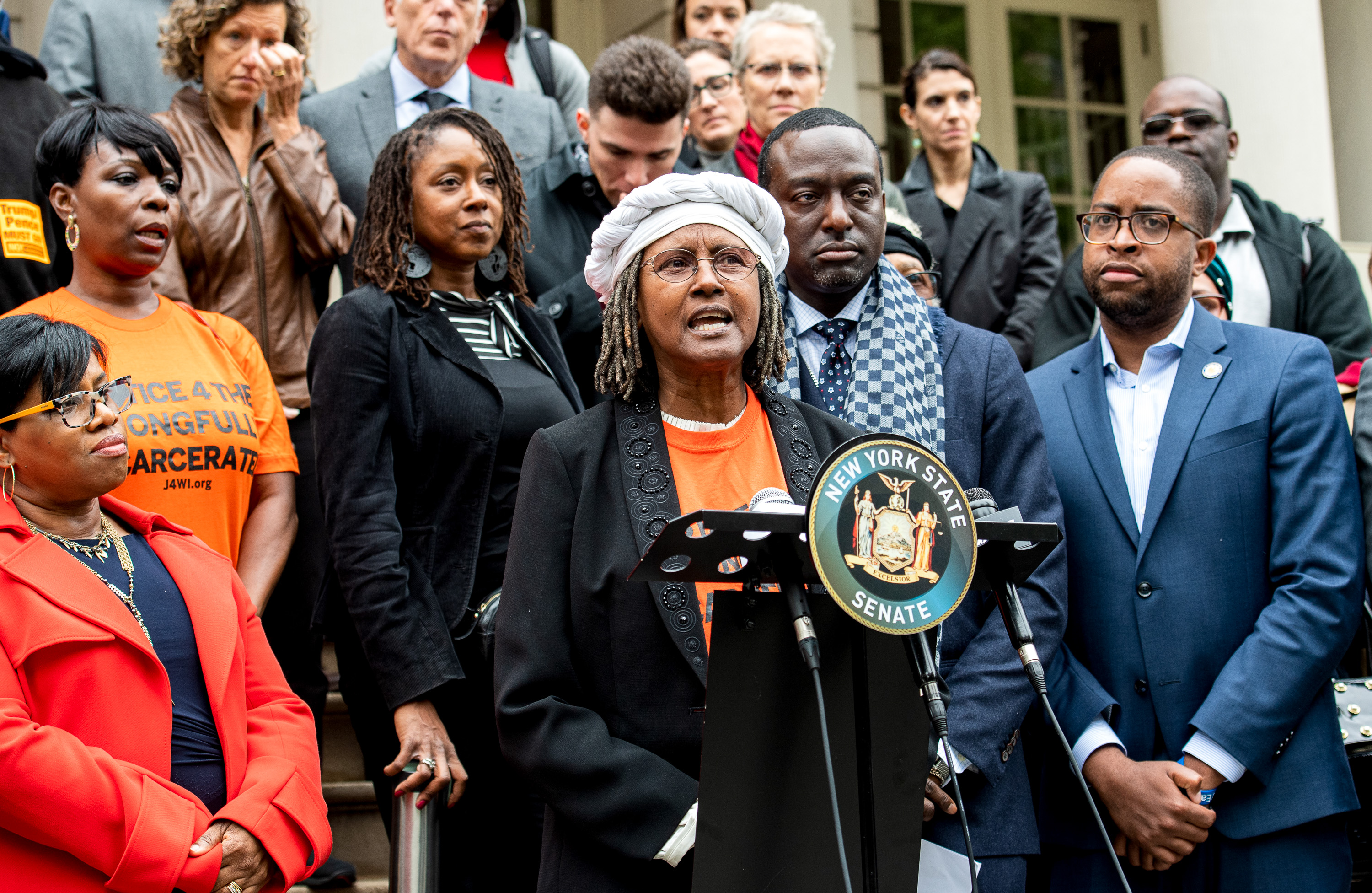 Sharonne Salaam on Tuesday, Oct. 29, 2019 in New York. (Larry Busacca/AP Images for the Innocence Project)