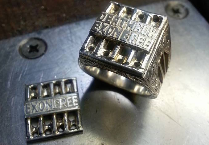 Kirk Bloodsworth's sterling silver ring made for a death row exoneree.