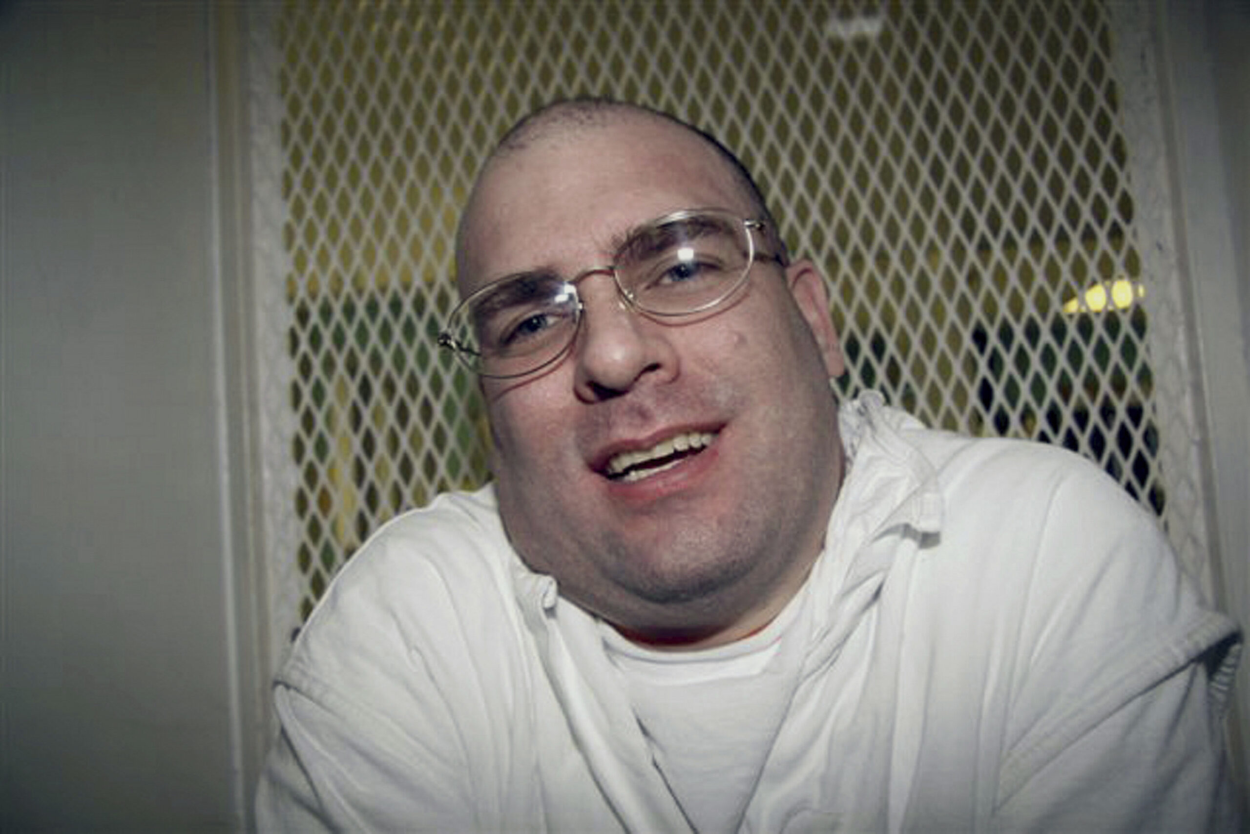 Jan. 7, 2009: Larry Swearingen speaks at the death row facility in Livingston, Texas. (AP Photo/Mike Graczyk, File)