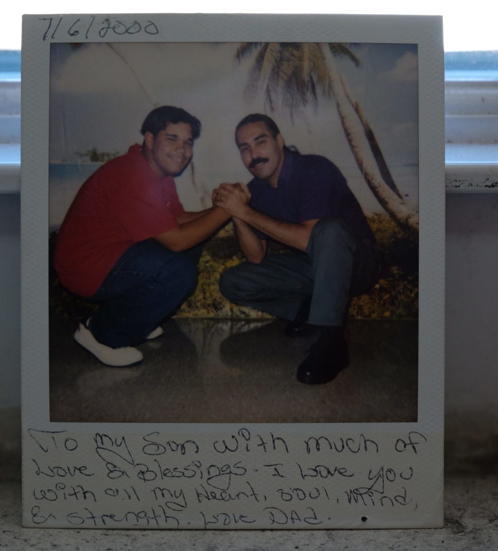 Felipe Rodriguez (right) and his son Felipe, Jr. in 2000.