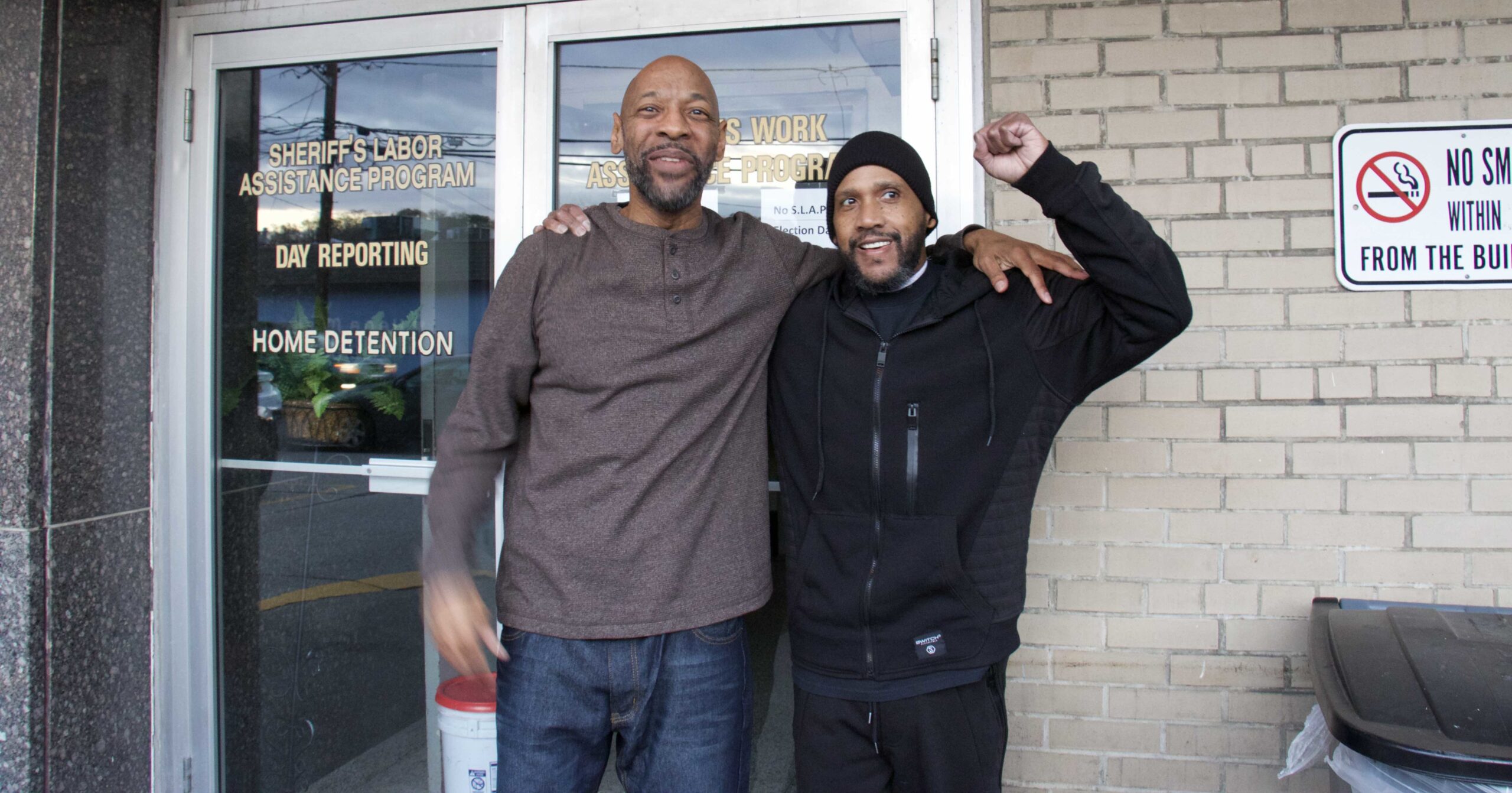 Eric Kelley and Ralph Lee moments after their release on Nov. 8, 2017.