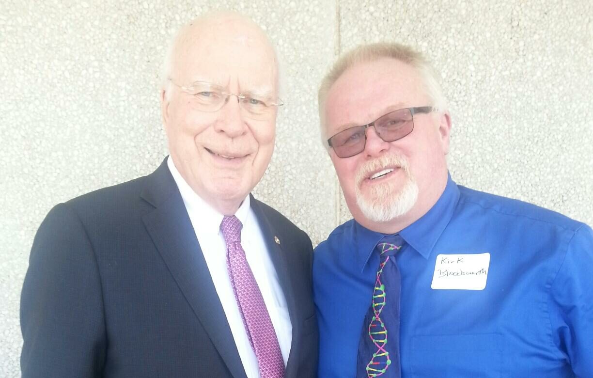 Kirk Bloodsworth (right) with Senator Patrick Leahy (D-VT) at the Coalition for Public Safety Bipartisan Summit on Fair Justice 