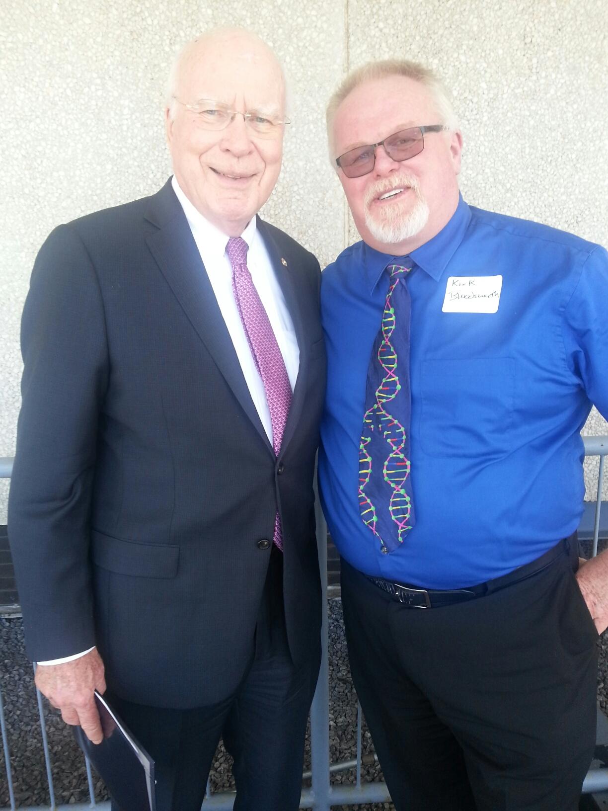 Kirk Bloodsworth (right) with Senator Patrick Leahy (D-VT) at the Coalition for Public Safety Bipartisan Summit on Fair Justice 