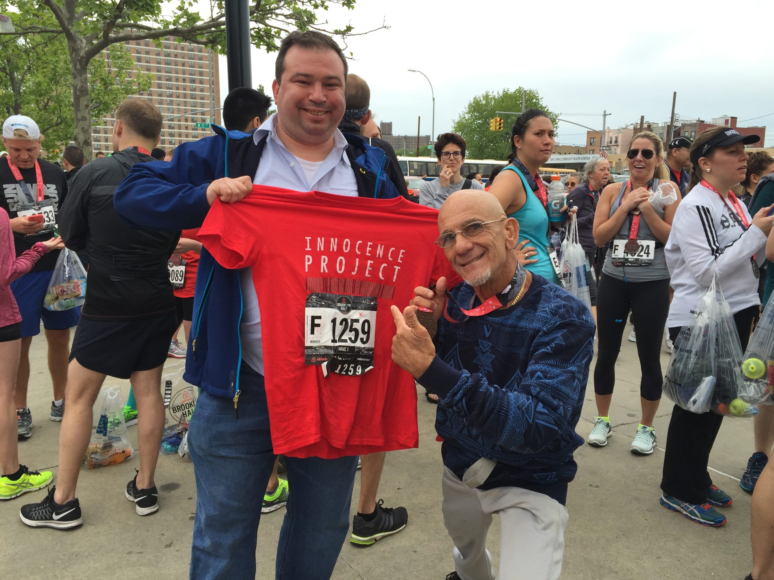Orland Boquete, right, with Jeff Deskovic, ran the Brooklyn Half Marathon in 2016. 