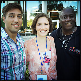 Ryan Ferguson, left, with fellow exonerees Amanda Knox and Darryl Burton at the 2015 Innocence Network Conference in Miami.