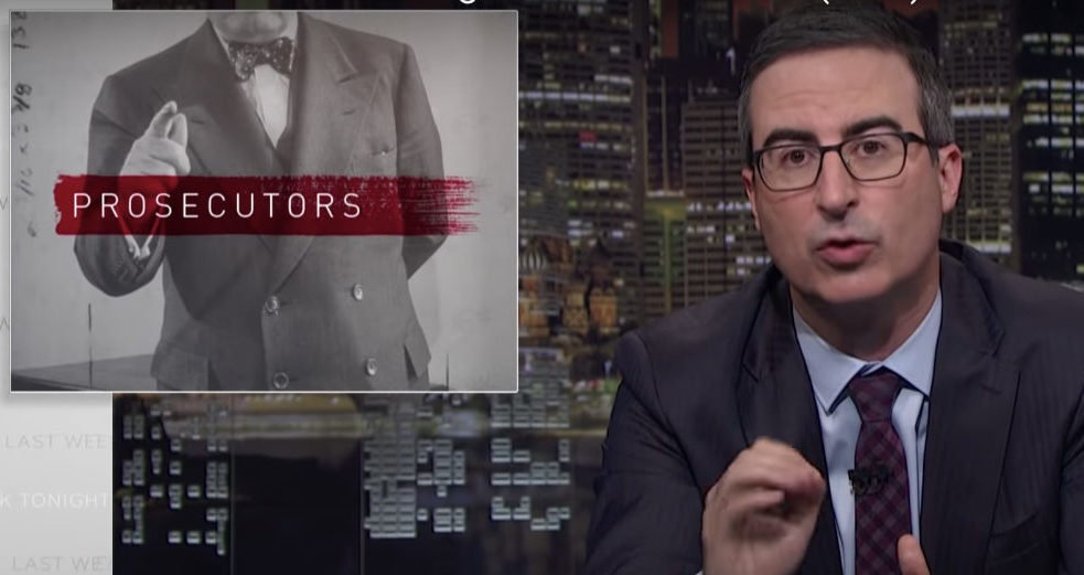 John Oliver discusses the power of the prosecutor on 