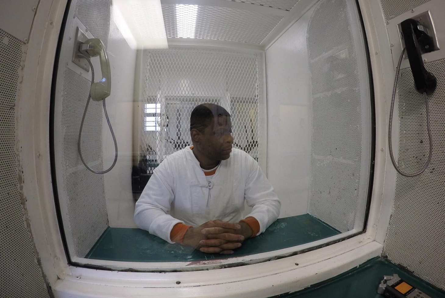 Rodney Reed in Allan B. Polunsky Unit, West Livingston, Texas in 2015. (Image: Courtesy of Massoud Hayoun/ Al Jazeera)						 