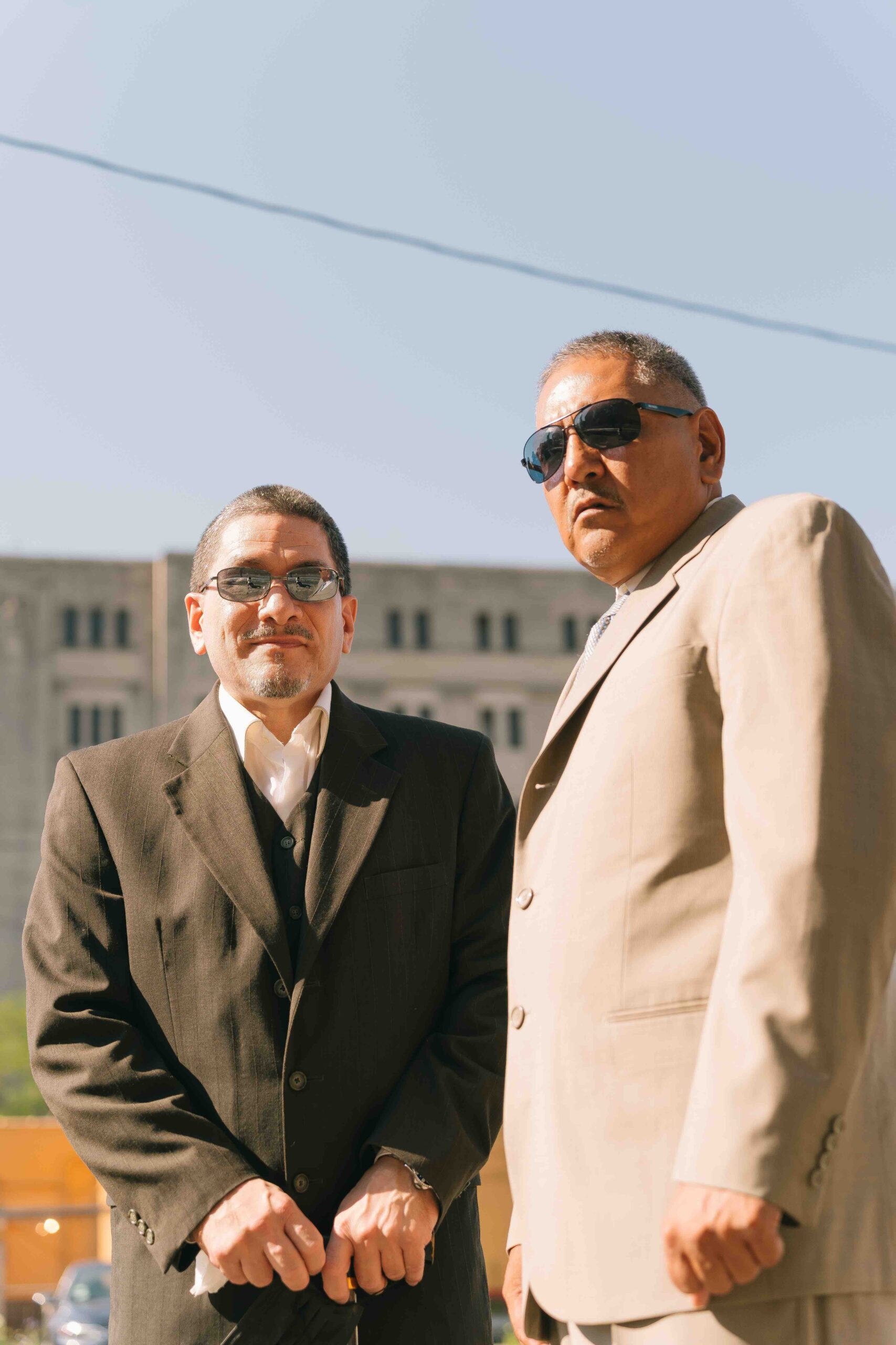 John Galvan and his co-defendant Arthur Almendarez, who is represented by Joshua Tepfer of the Exoneration Project, after their exoneration on July 21, 2022. (Image: Ray Abercrombie/Innocence Project)