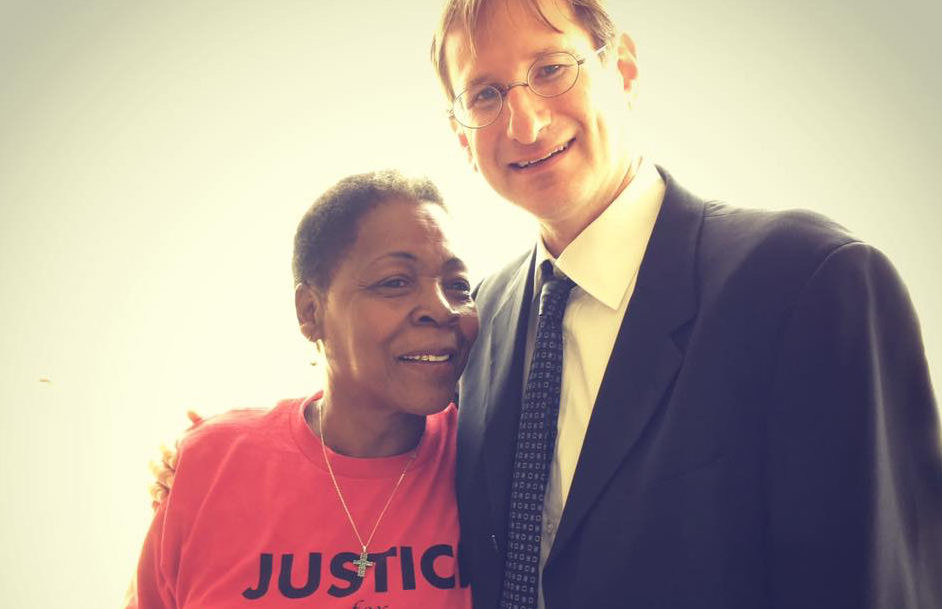 Sandra Reed with Innocence Project Staff Attorney Bryce Benjet, who is one of Rodney Reed's attorneys.