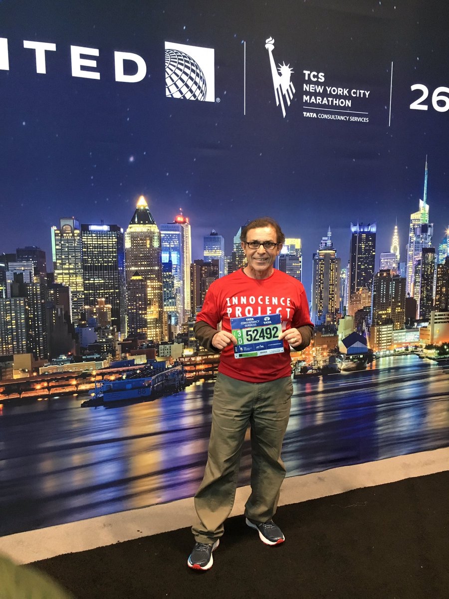 Victor Rosario before he ran the 2016 NYC Marathon with Team Innocence Project!