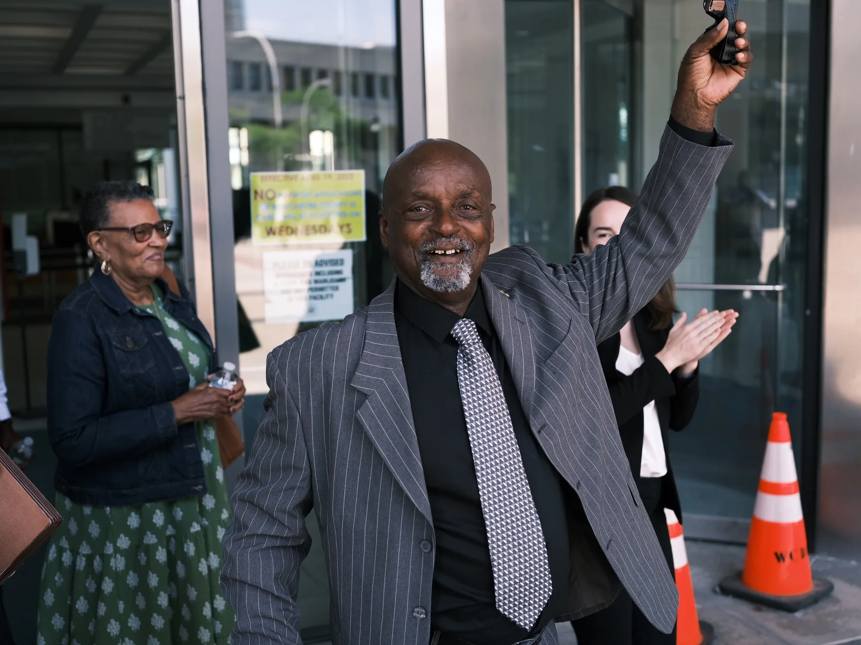 Innocence Project client Leonard Mack exonerated after 47 years in White Plains, New York on Sept. 5, 2023. (Image: Elijah Craig II/Innocence Project)
