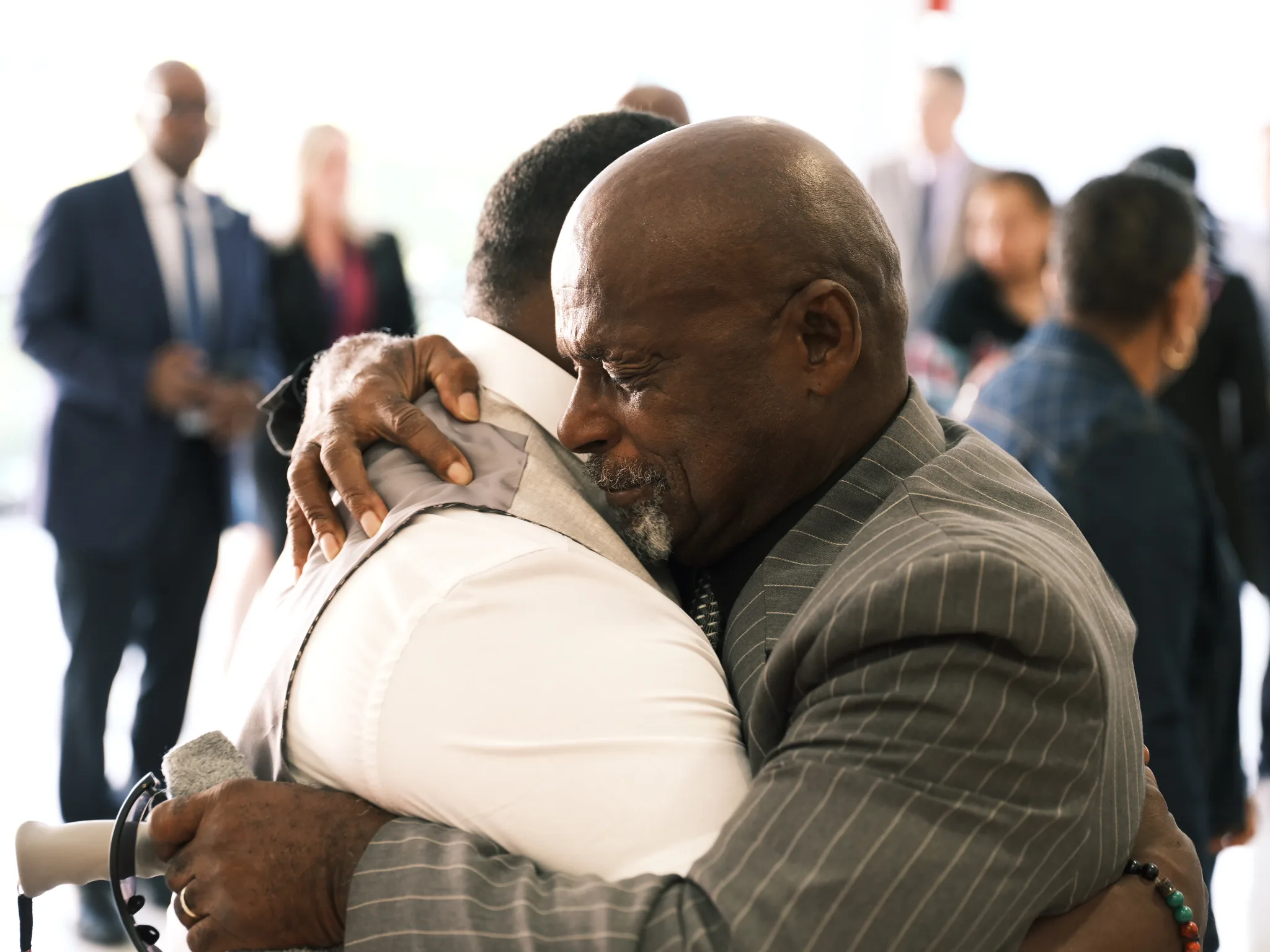 Innocence Project client Leonard Mack exonerated after 47 years in White Plains, New York on Sept. 5, 2023 (Image: Elijah Craig II/Innocence Project)
