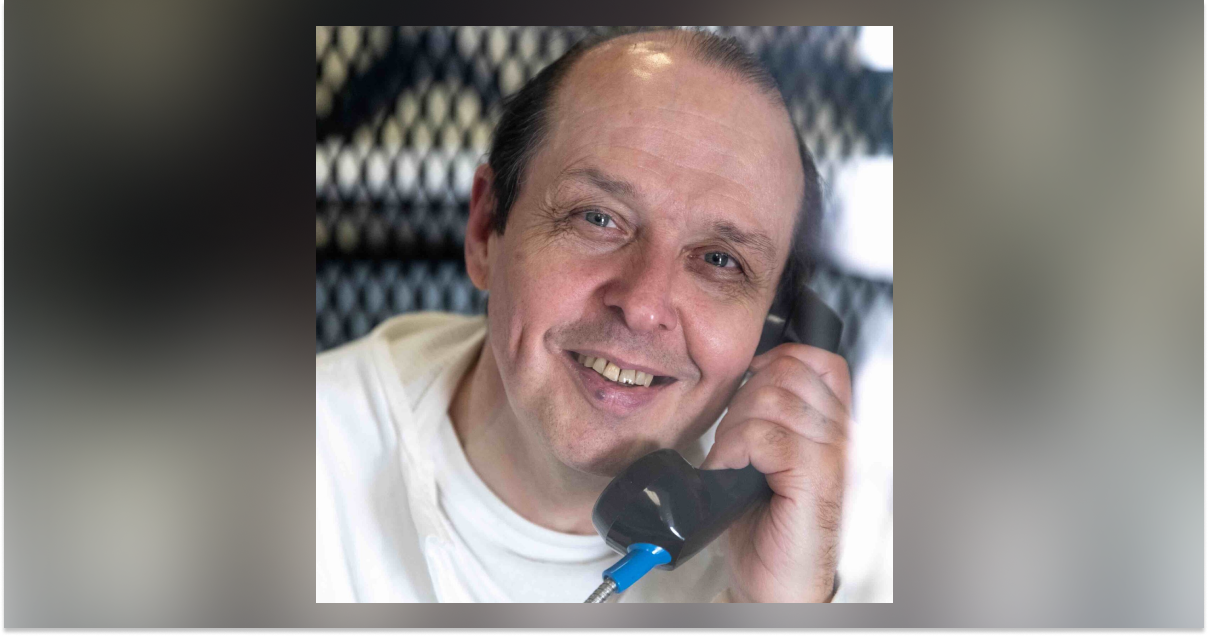 12/19/23, Livingston, Texas: Robert Roberson photographed through plexiglass at TDCJ Polunsky Unit. Ilana Panich-Linsman for The Innocence Project