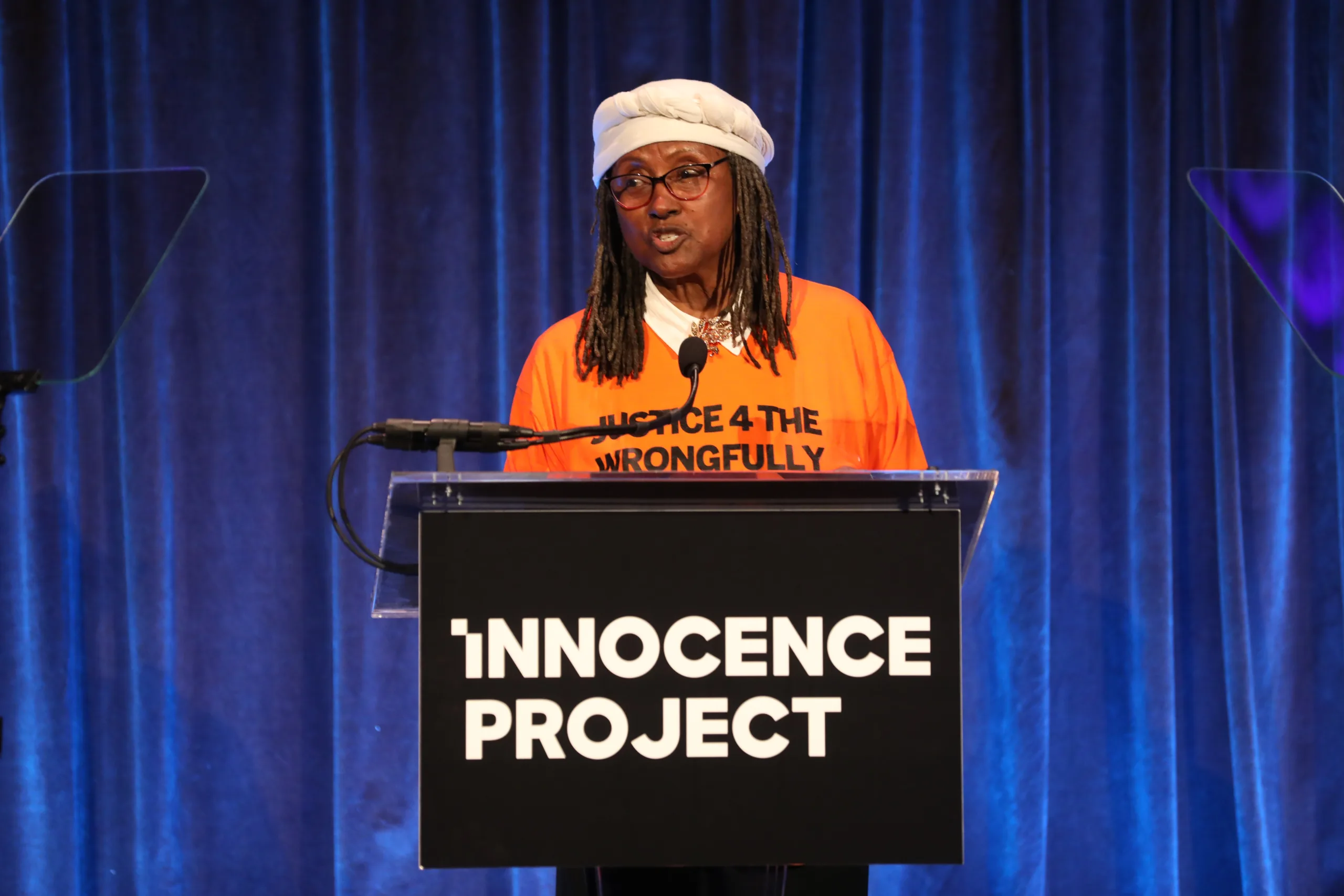 Sharonne Salaam accepts the Freedom and Justice award. (Image: Matthew Adam Photography)