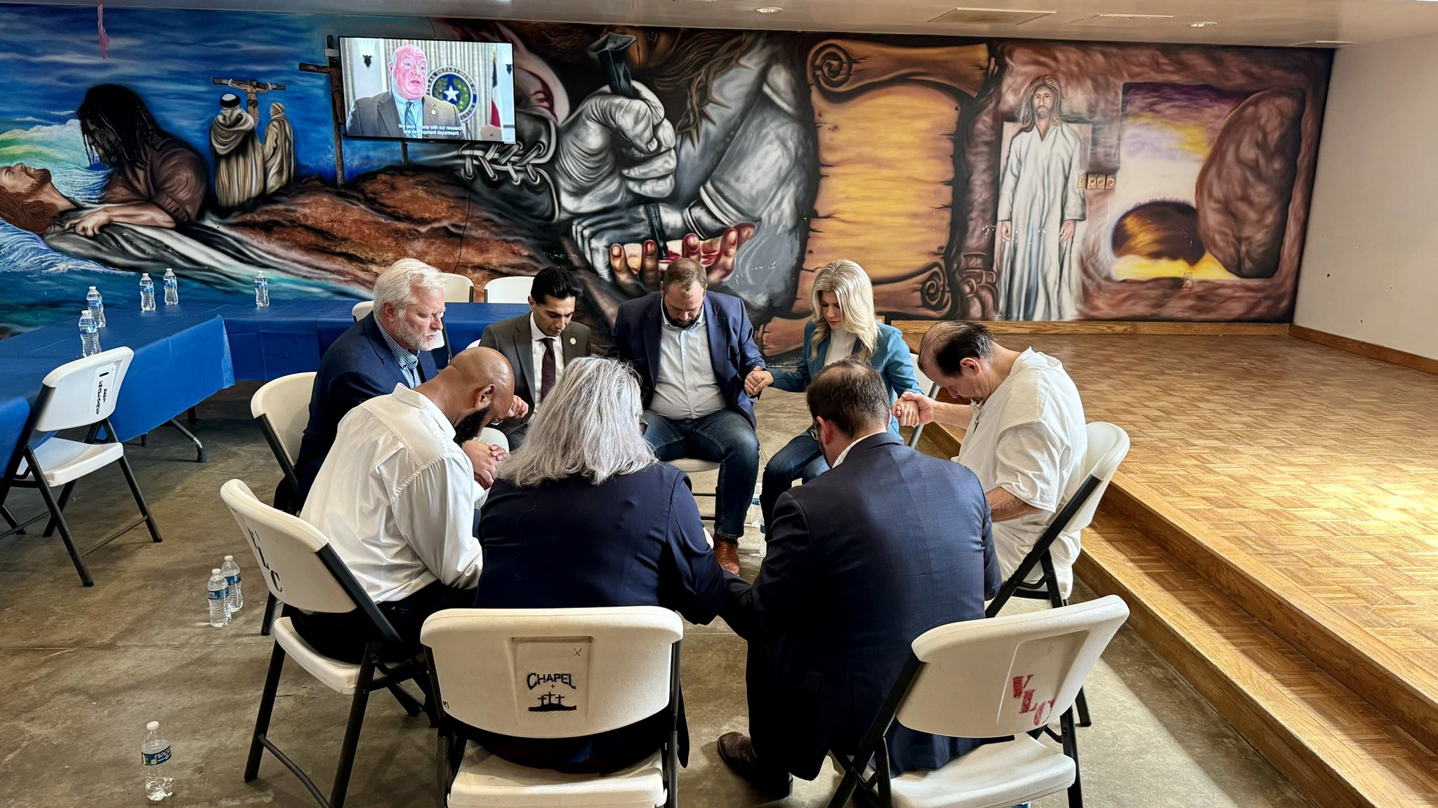 Robert Roberson visited with Texas state legislators on Sept. 27, 2024 in Livingston. (Photo courtesy of Rep. John Bucy III)