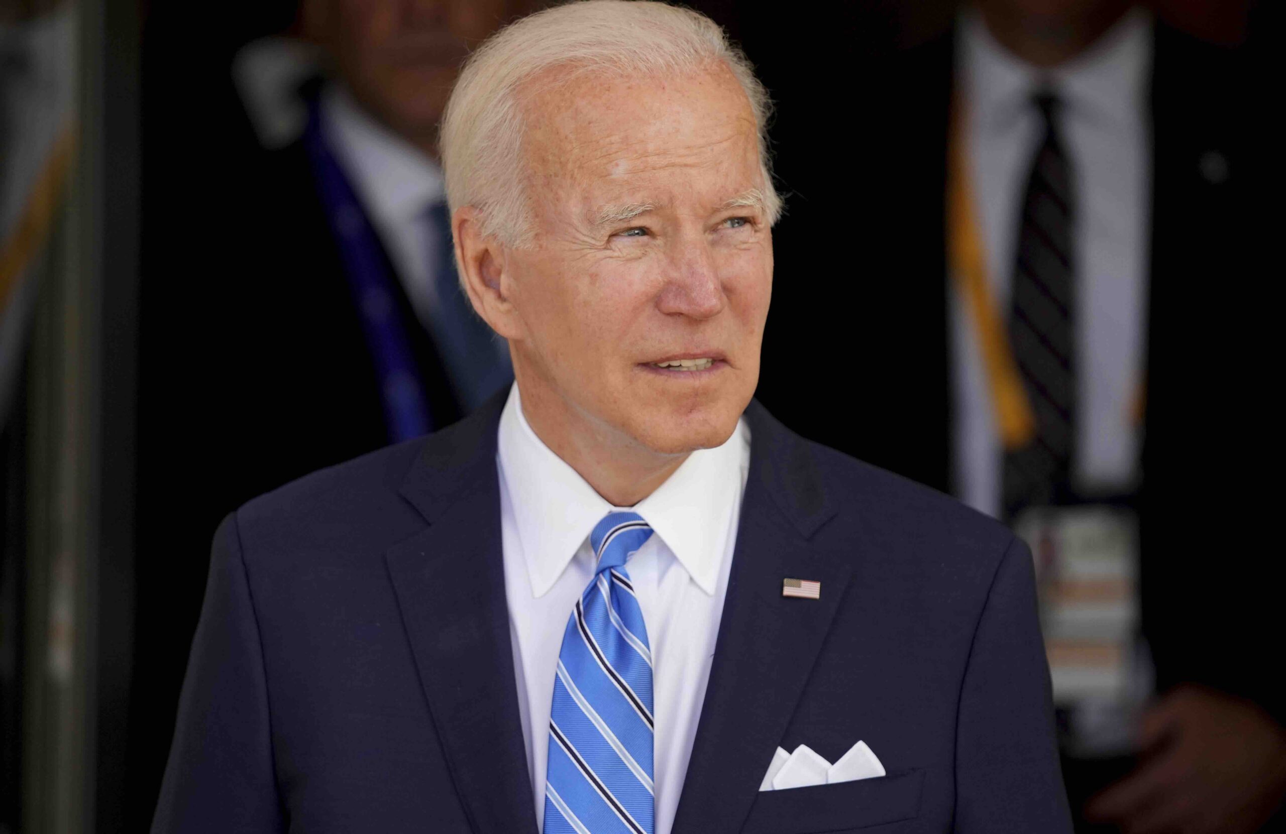 U.S. President Joe Biden during the official G7 summit welcome ceremony at Castle Elmau in Kruen, near Garmisch-Partenkirchen, Germany, on Sunday, June 26, 2022. The Group of Seven leading economic powers are meeting in Germany for their annual gathering Sunday through Tuesday. (AP Photo/Matthias Schrader)