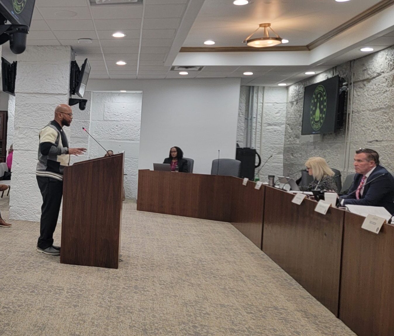 Leon Benson testifying at the Indiana Senate hearing in February 2025. (Image: Courtesy Leon Benson)