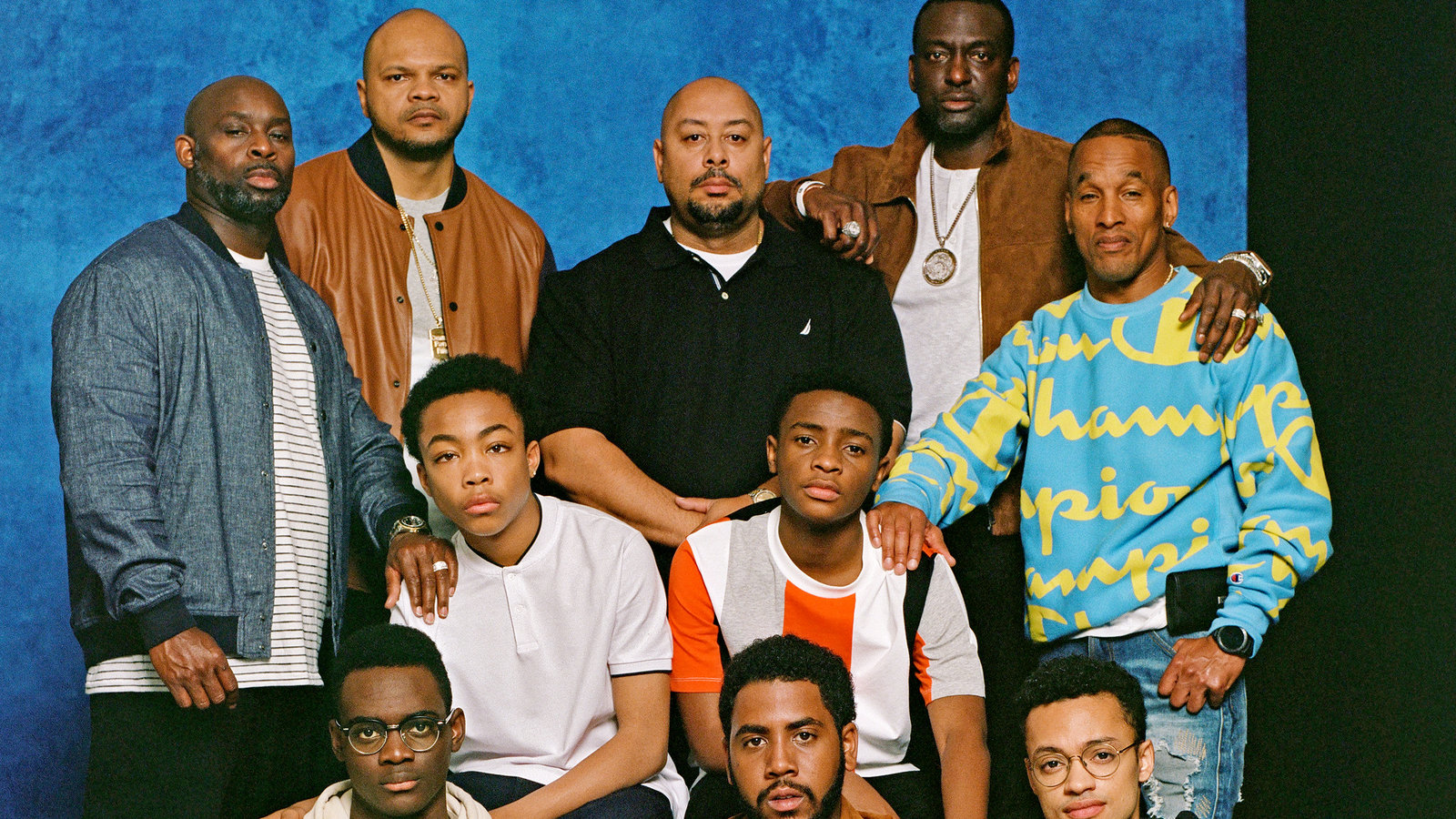 The Exonerated Five pose with the When They See Us actors who portray them. Clockwise from top left: Antron McCray, Kevin Richardson, Raymond Santana, Yusef Salaam, Korey Wise, Marquis Rodriguez, Jharrel Jerome, Ethan Herisse, Asante Blackk, and Caleel Harris. Credit: Brad Ogbonna for The New York Times. 