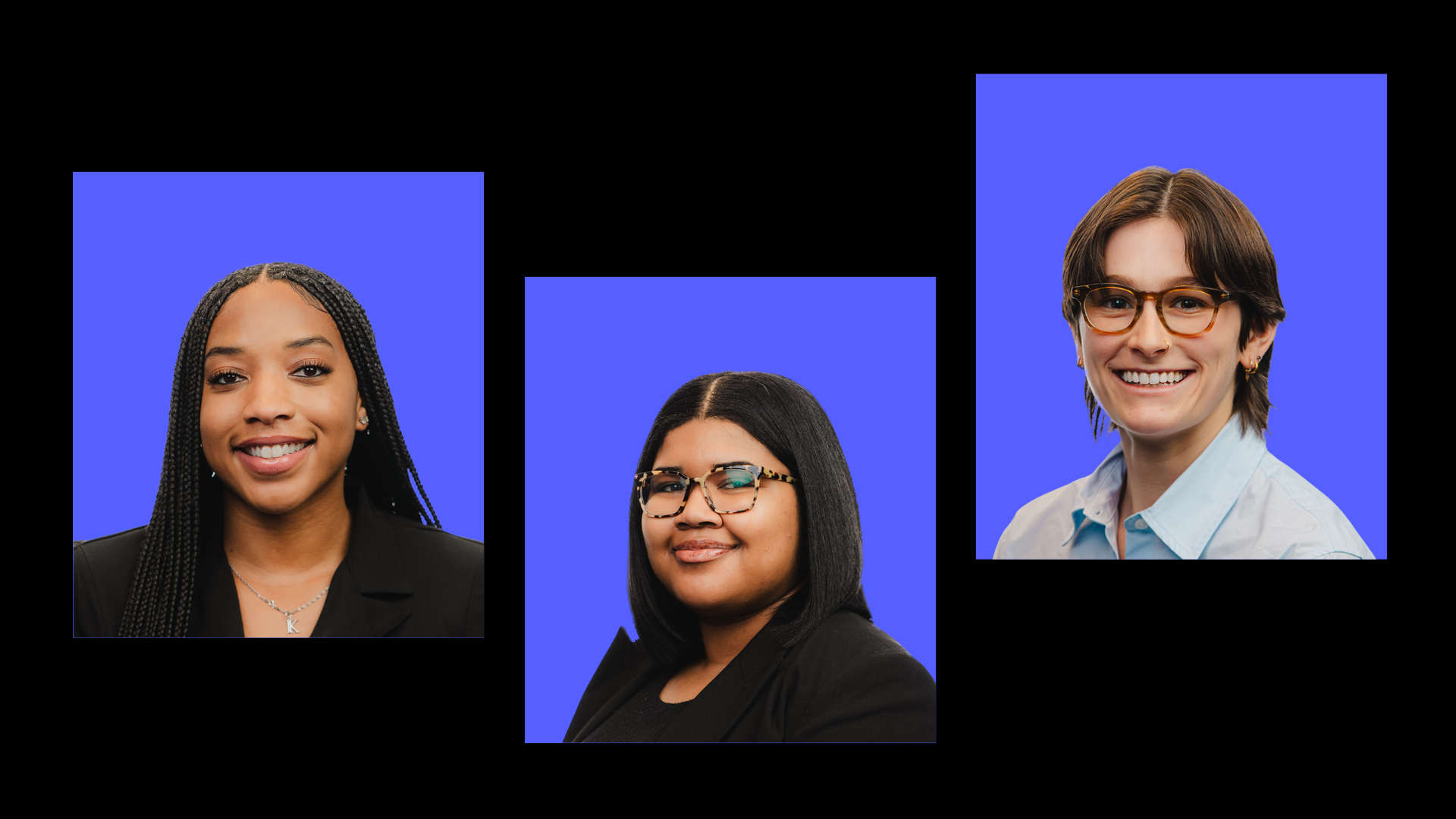 From left to right: Kayla Martin, Christina Williams, and Bella Cooper. (Image: Innocence Project/Mia Ossandon)