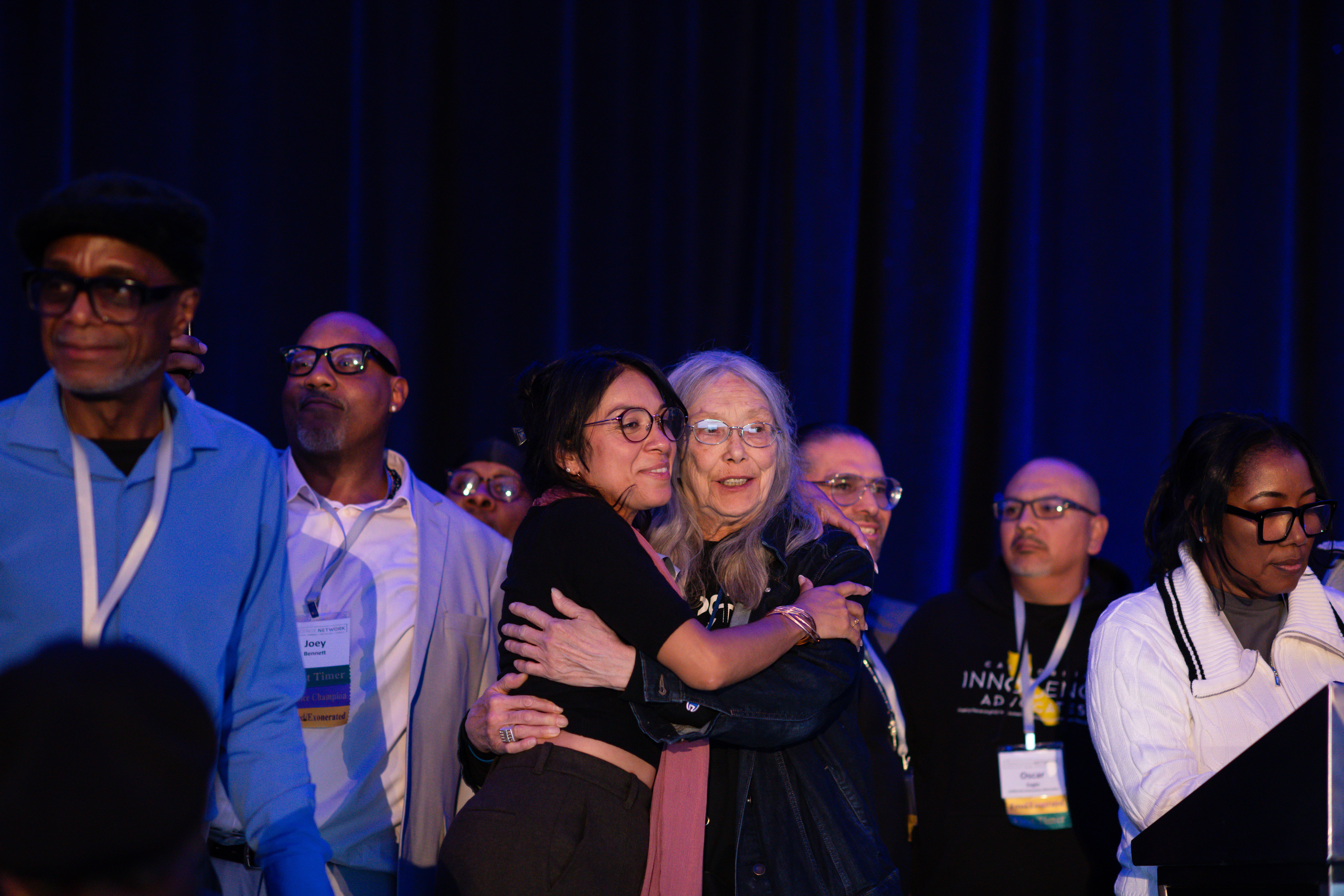 Exonerated attendees celebrate each other at the 2026 Innocence Network Conference in Chicago. (Photo: Lyra Photography)