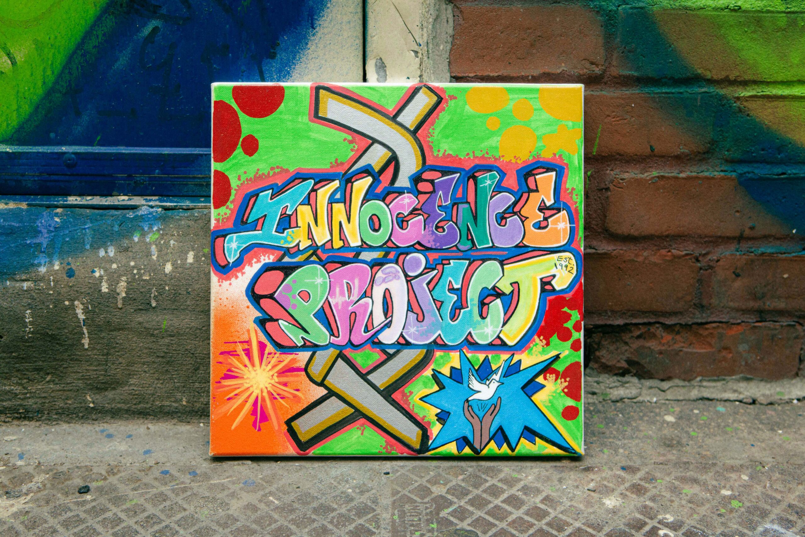 Fernando Bermudez's piece to celebrate Innocence Project's anniversary collection. (Image: Daniele Selby/Innocence Project)