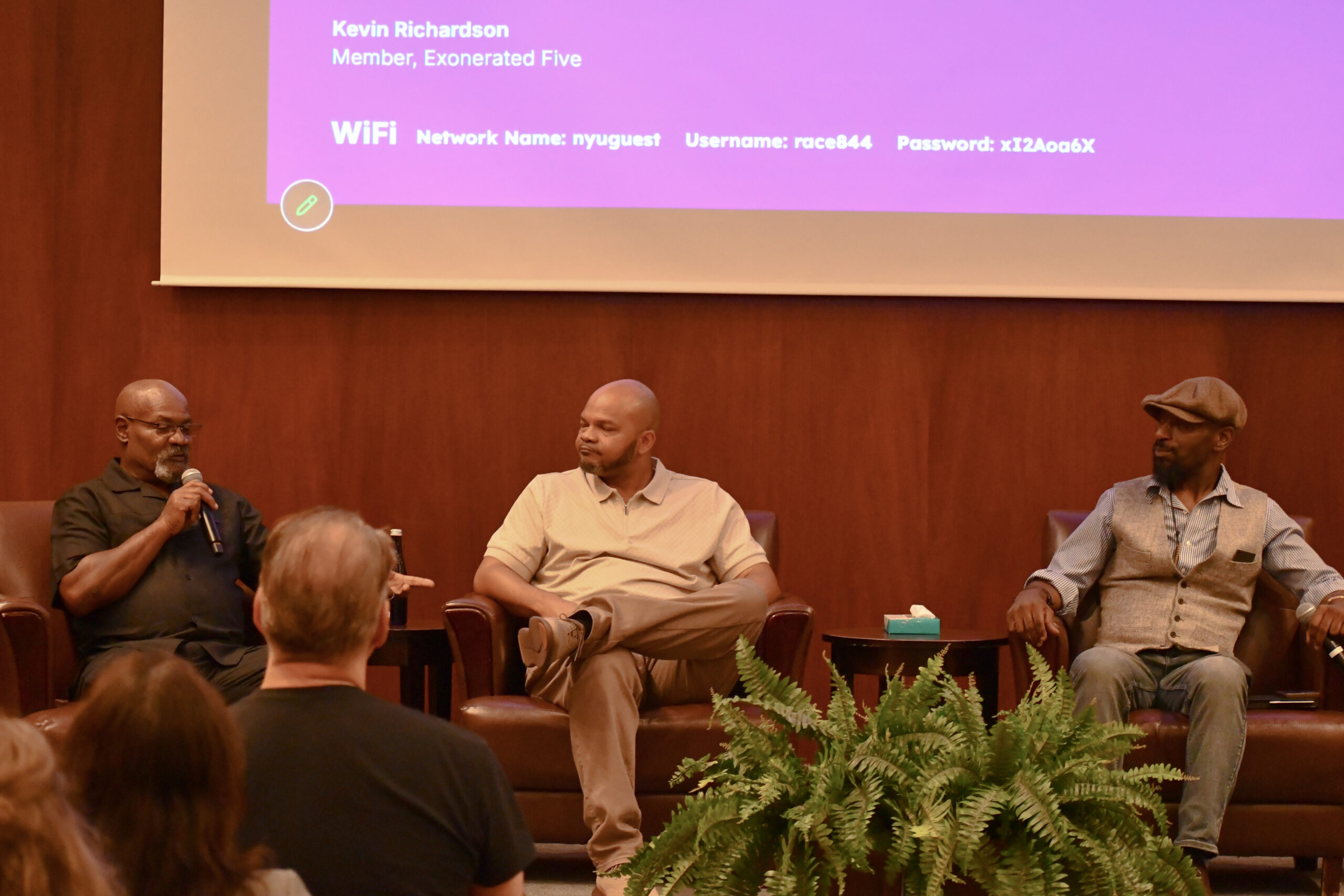 Marvin Anderson, Kevin Richardson and Hwue Burton share their stories at the Race and Wrongful Conviction symposium. (Photo: ISAAC'S QUARTERLY LLC®)